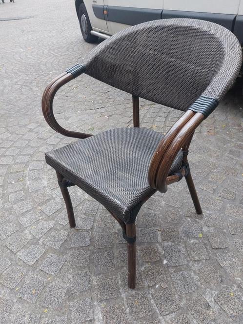 92 horeca terras stoelen kwaliteit ALU BAMBOO textileen!!, Tuin en Terras, Tuinstoelen, Zo goed als nieuw, Textileen, Stapelbaar