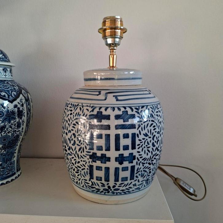 Handgemaakte lampenvoet van vintage Chinese gemberpot, Huis en Inrichting, Lampen | Lampenkappen, Ophalen of Verzenden
