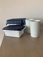 Tupperware blauw grijs gespikkeld broodtrommel botervloot, Huis en Inrichting, Keuken | Tupperware, Ophalen of Verzenden, Gebruikt