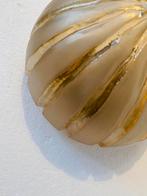 Glashutte Limburg plafondlamp glazen bol amber kleur, Jaren 70, Gebruikt, Ophalen of Verzenden, Glas