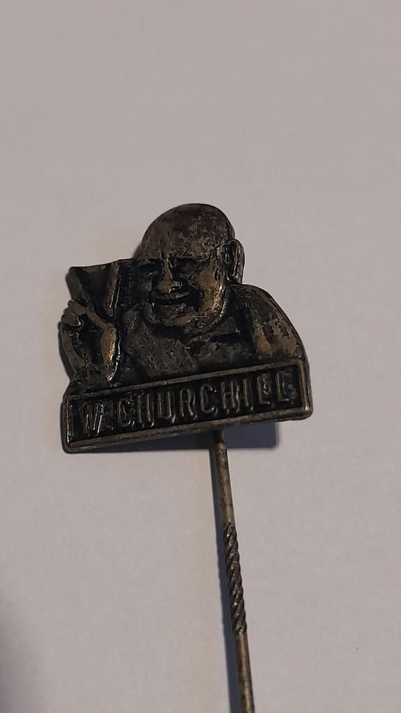 Winston Churchill Speldje/Pin - Politiek Icoon, Verzamelen, Speldjes, Pins en Buttons, Ophalen of Verzenden, Gebruikt, Overige onderwerpen