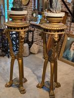 2  stuks antieke houten pedestal 135 hoog €895., Ophalen