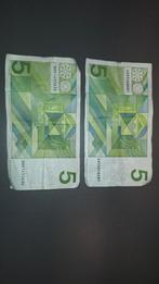 2x 5 gulden biljet 1973, Postzegels en Munten, Bankbiljetten | Nederland, Ophalen, 5 gulden, Setje