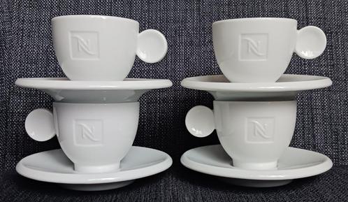 4x Nespresso kop en schotel espresso (porselein), Huis en Inrichting, Keuken | Servies, Zo goed als nieuw, Kop(pen) en/of Schotel(s)