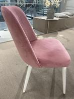 4 stoelen in roze velvet, Vier, Zo goed als nieuw, Hout, Ophalen