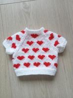Wit truitje met rode hartjes voor baby born pop, Ophalen of Verzenden, Nieuw, Babypop