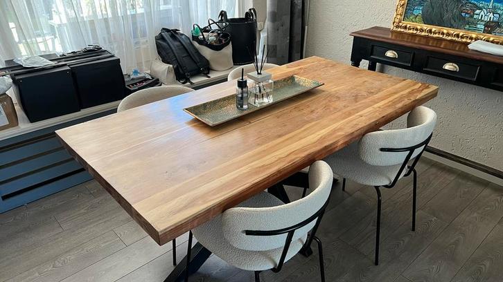 Industriële Eettafel 180x90, Huis en Inrichting, Tafels | Eettafels, Gebruikt, 50 tot 100 cm, 150 tot 200 cm, Vier personen, Rechthoekig