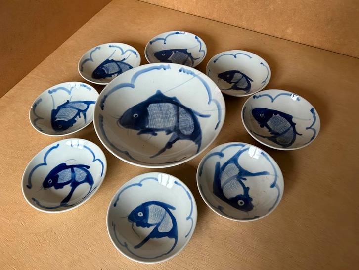 Chinese porseleinen kommetjes met koikarper, Antiek en Kunst, Antiek | Porselein, Ophalen