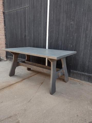 Kloostertafel old grey eiken gezandstraald ACTIE beschikbaar voor biedingen