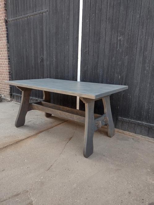 Kloostertafel old grey eiken gezandstraald ACTIE, Tuin en Terras, Tuintafels, Nieuw, Rechthoekig, Hout, Ophalen