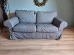 Ektorp 2 zitbank, met blauw/ grijze hoes. Breedte 175 cm., Ophalen, Gebruikt, 150 tot 200 cm, Tweepersoons