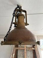 Antieke Koperen Scheepslamp - Origineel & Zwaar, Huis en Inrichting, Lampen | Hanglampen, Ophalen, Gebruikt, Metaal, Minder dan 50 cm