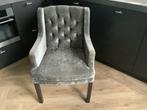 4 Eetkamerstoelen velvet met armleuning, Ophalen, Gebruikt, Vier, Landelijk fauteuil