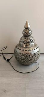 Metalen zilverkleurige vloerlamp, Huis en Inrichting, Lampen | Vloerlampen, Ophalen, Gebruikt