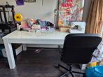 Witte Eettafel / Bureau - 180cm, Gebruikt, 150 tot 200 cm, Rechthoekig, 50 tot 100 cm