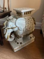 Grote keramische olifant – bijzettafel / sokkel – vintage, Ophalen, Gebruikt