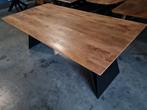 Eettafel mangohout 200 cm lang, Ophalen, ., 200 cm of meer, 50 tot 100 cm