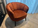 Velours FAUTEUIL | koper - terra | stoel | loungestoel, Ophalen, Zo goed als nieuw, Overige materialen, 50 tot 75 cm