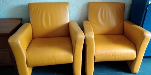 Gratis afhalen. 3 leren fauteuils, een beetje design., Huis en Inrichting, Fauteuils, Gebruikt, Leer, 75 tot 100 cm, Ophalen