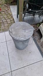 Zinken Vuilnisemmer vuilnisbak asbak asemmer den haag, Antiek en Kunst, Ophalen