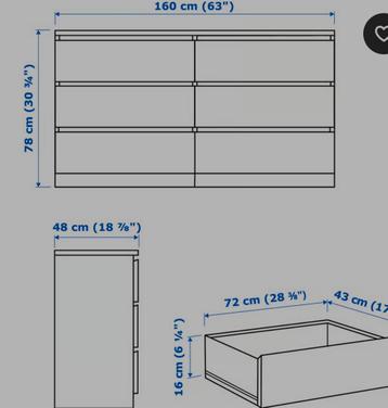 Ikea malm ladekast, 2 stuks - afbeelding 2