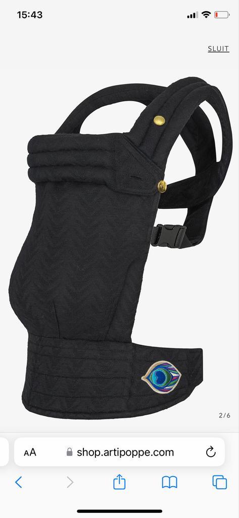 Artipoppe Draagzak - arrow zorro🖤, Kinderen en Baby's, Babydragers en Draagdoeken, Zo goed als nieuw, Draagzak, Buik of Rug, Overige merken