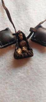 Tibetaanse boeddha ketting in leer met amuletten, Ophalen of Verzenden