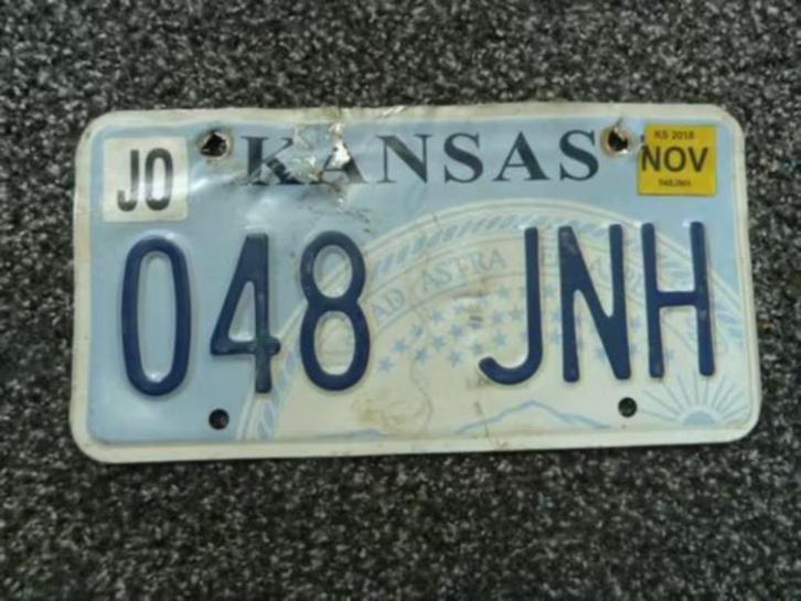 Kentekenplaat licenseplate Kansas Seal 1 USA, Verzamelen, Automerken, Motoren en Formule 1, Gebruikt, Auto's, Verzenden