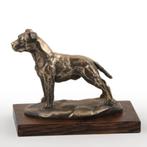 Te koop castle-brons beeld van een Amstaff op houten voet, Ophalen of Verzenden, Nieuw, Dier