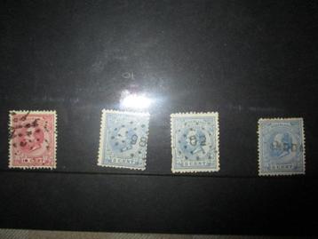 4 plaatfout postzegels Willem 3 Willem 3 uit 1872 oa NVPH 19 beschikbaar voor biedingen