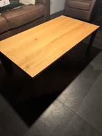Eikenhouten salontafel met stalen zwarte poten, Huis en Inrichting, Tafels | Salontafels, Ophalen, 100 tot 150 cm, 50 tot 100 cm