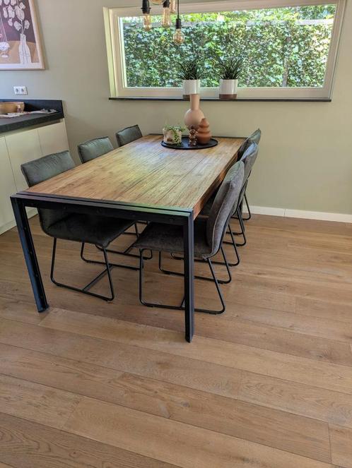 Eikenhouten eettafel 200x100, Huis en Inrichting, Tafels | Eettafels, Gebruikt, 100 tot 150 cm, 200 cm of meer, Vijf personen of meer