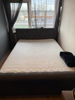 Boxspring 160 grijs, Tweepersoons, Ophalen of Verzenden, 200 cm, Grijs
