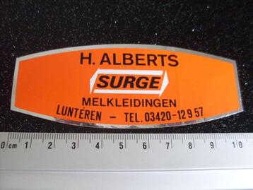 2x folie sticker H. Alberts surge melkleidingen lunteren  beschikbaar voor biedingen