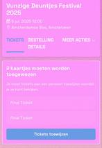 2 Vunzige Deuntjes tickets - incl busticket en kluis, Twee personen, Juli