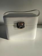 Vintage Beautycase met Slot & Sleutel, Sieraden, Tassen en Uiterlijk, Beautycases, Gebruikt, Wit, Ophalen of Verzenden, Met slot