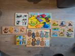 Diverse houten puzzels - dieren, cijfers, 2 tot 4 jaar, Gebruikt, Van hout, Meer dan 50 stukjes