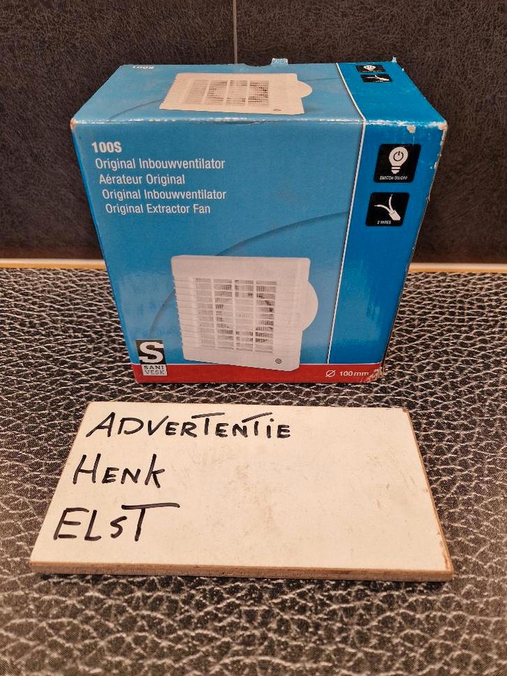 Sani vesk 100S inbouwventilator  NIEUW, Doe-het-zelf en Verbouw, Ventilatie en Afzuiging, Nieuw, Ventilator, Ophalen of Verzenden