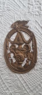 Friese staartklok latoenkoperen schuifstuk antiek, Ophalen of Verzenden