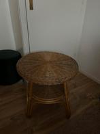 Rotan bijzettafel, Huis en Inrichting, Tafels | Bijzettafels, Minder dan 55 cm, Gebruikt, Rond, Rotan