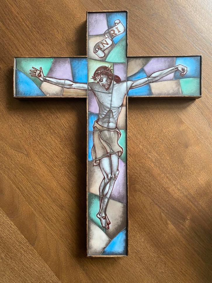 Zeer fraai kruisbeeld van Paridon, 33,5 x 43,5 cm, Antiek en Kunst, Antiek | Religie, Ophalen of Verzenden