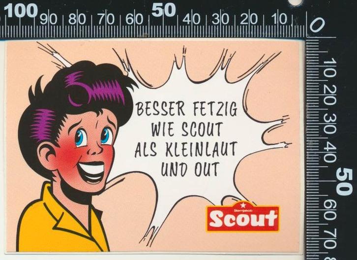 Sticker: Scout - Besser fetzig wie Scout als kleinlaut, Verzamelen, Stickers, Zo goed als nieuw, Bedrijf of Vereniging, Ophalen of Verzenden
