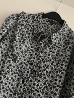 Zwart-wit bloemen blouse (44) smashed lemon, Ophalen of Verzenden, Zo goed als nieuw, Maat 38/40 (M), Zwart