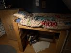 Steigerhouten kast en hoogslaper met bureautje, Ophalen, Gebruikt, Eenpersoons, Steigerhout met steigerbuis