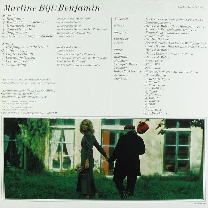 Martine Bijl-BENJAMIN-RARE LP Victor Kaihatu /Tony Nolte ea, Cd's en Dvd's, Vinyl | Nederlandstalig, Gebruikt, Levenslied of Smartlap