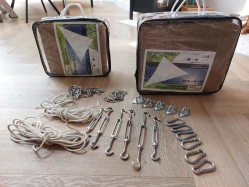 Schaduwdoeken | complete set incl. palen, Tuin en Terras, Schaduwdoeken, Zo goed als nieuw, Ophalen