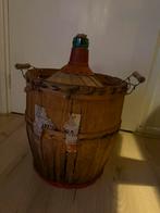 Brocante Franse vintage gistfles in mand - in goede staat!, Ophalen of Verzenden
