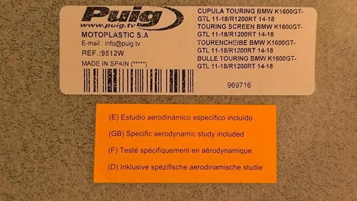 Puig windscherm BMW, Motoren, Accessoires | Overige, Zo goed als nieuw, Ophalen