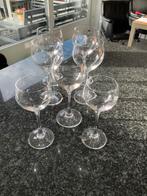7 kristallen wijnglazen., Huis en Inrichting, Ophalen of Verzenden, Zo goed als nieuw, Glas of Glazen