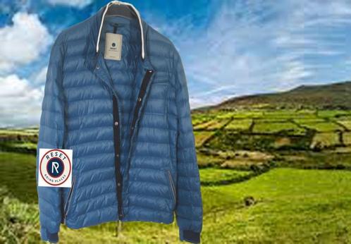 RESET 🧐doorgestikte dons jas mt M, Kleding | Heren, Jassen | Zomer, Zo goed als nieuw, Maat 48/50 (M), Blauw, Verzenden